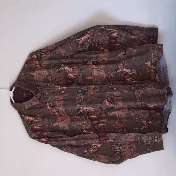 North River Other - North River Outfitters Button Down Shirt Camo Deer Print Hunting  Large